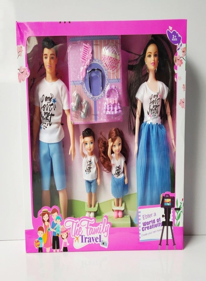 HAV CREATION Family Travel Doll Set with Accessories | 4 Dolls Pretend Play Figures | Role Play Toy for Kids Ages 3+ - Image 5